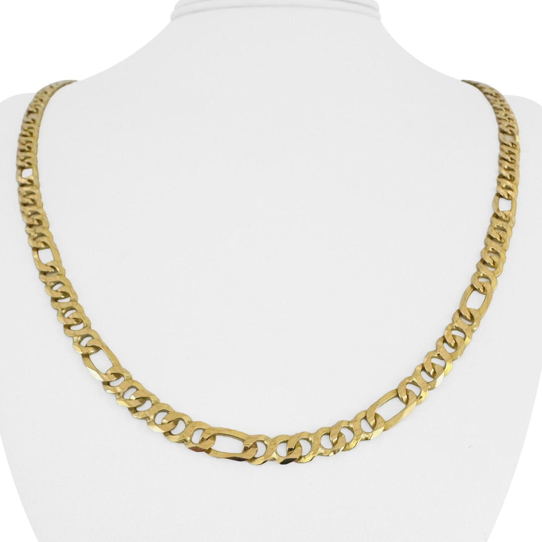18k Yellow Gold 27g Solid Men's 5.5mm Fancy Curb Link Chain Necklace Italy 23.5"