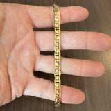 14k Yellow Gold 11.5g Solid 6.5mm Mariner Link Bracelet Italy 8"