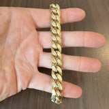 10k Yellow Gold 35.2g Semi Solid Thick 13mm Curb Link Bracelet 8.25"