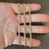 10k Yellow Gold 30g Solid Heavy 4mm Curb Link Chain Necklace 27"