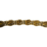 18k Yellow Gold and Blue Enamel 27.8g Solid Vintage Panel Link Bracelet Italy 7"