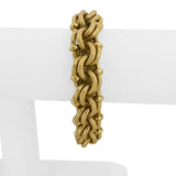 18k Yellow Gold 42g Heavy Thick Fancy Double Curb Link Bracelet Italy 7.5"