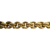 18k Yellow Gold 42g Heavy Thick Fancy Double Curb Link Bracelet Italy 7.5"