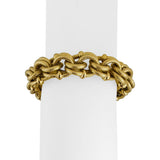 18k Yellow Gold 42g Heavy Thick Fancy Double Curb Link Bracelet Italy 7.5"