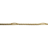 14k Yellow Gold 5.2g Ladies 3mm Curb Link Station Anklet Italy 9.5"