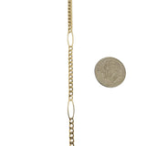 14k Yellow Gold 5.2g Ladies 3mm Curb Link Station Anklet Italy 9.5"