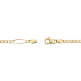 14k Yellow Gold 5.2g Ladies 3mm Curb Link Station Anklet Italy 9.5"