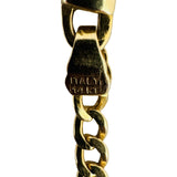 14k Yellow Gold 5.2g Ladies 3mm Curb Link Station Anklet Italy 9.5"