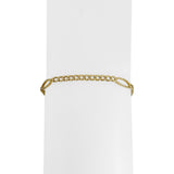 14k Yellow Gold 5.2g Ladies 3mm Curb Link Station Anklet Italy 9.5"