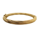 14k Yellow Gold 12g UnoAErre Vintage 6mm Spiral Bangle Bracelet Italy 6.85"