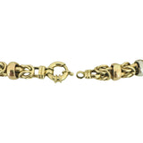 14k Yellow White and Rose Gold 15.5g Ladies Fancy Byzantine Link Bracelet 8"