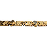 14k Yellow Gold 26.7g Bezel Set Multi Gemstone Vintage Fancy Link Bracelet 7"