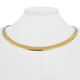 14k Yellow and White Gold 32g Reversible Solid 6mm Omega Link Necklace 18"