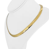 14k Yellow and White Gold 32g Reversible Solid 6mm Omega Link Necklace 18"