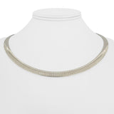 14k Yellow and White Gold 32g Reversible Solid 6mm Omega Link Necklace 18"