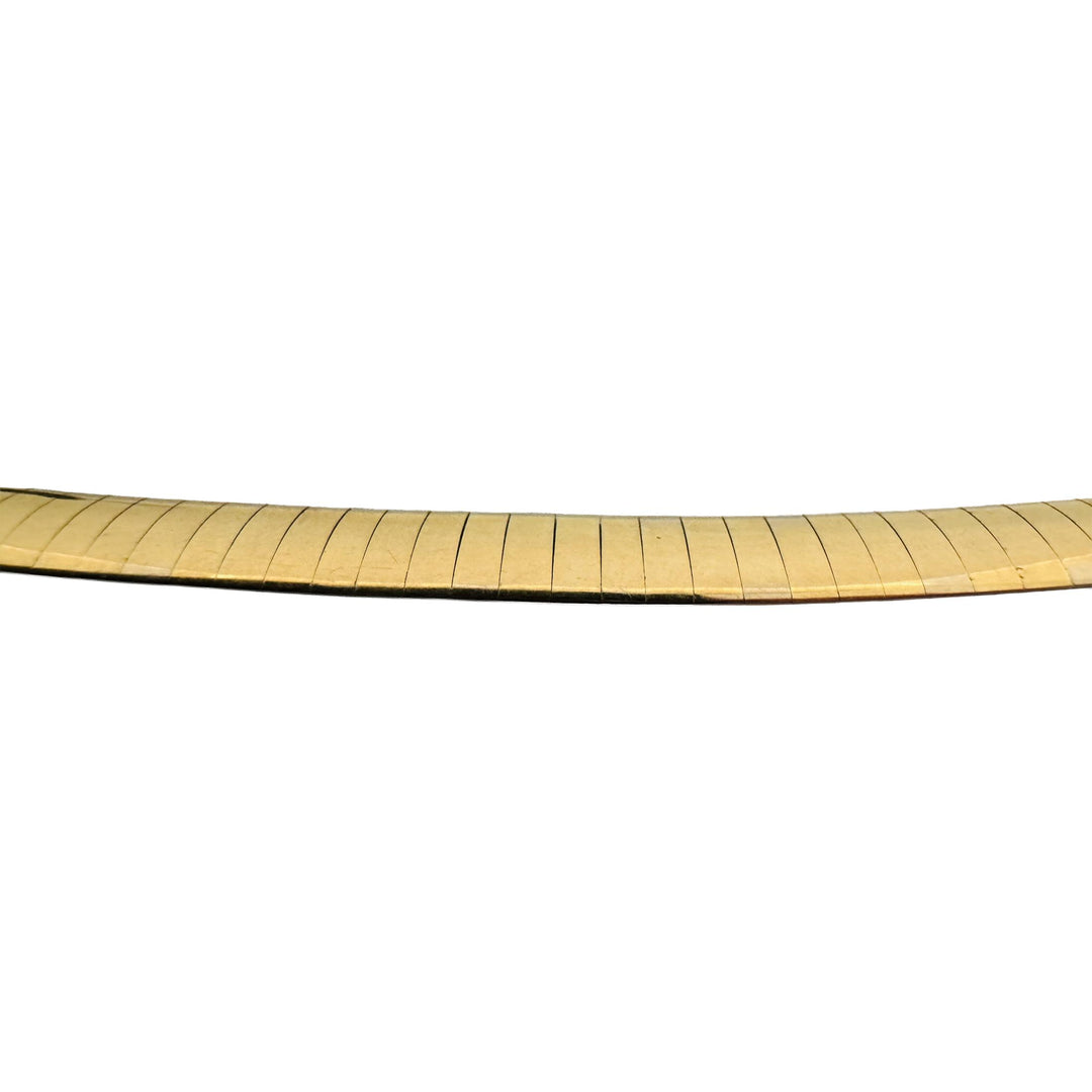 14k Yellow and White Gold 32g Reversible Solid 6mm Omega Link Necklace 18"