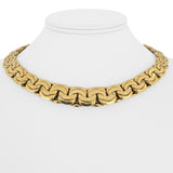 14k Yellow Gold 59.4g Heavy Thick Graduated Fancy Link Necklace Italy 17"