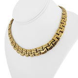 14k Yellow Gold 59.4g Heavy Thick Graduated Fancy Link Necklace Italy 17"