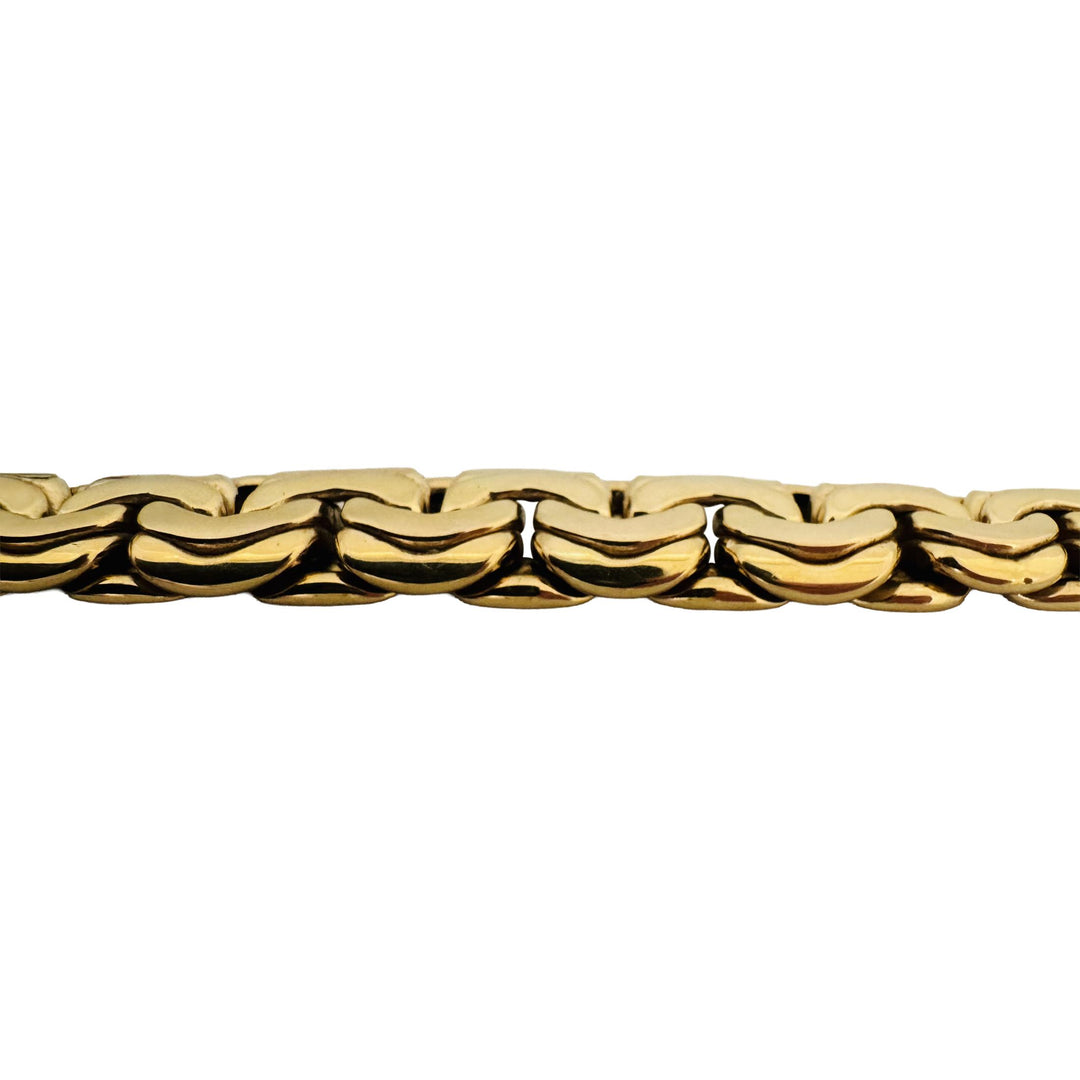 14k Yellow Gold 59.4g Heavy Thick Graduated Fancy Link Necklace Italy 17"