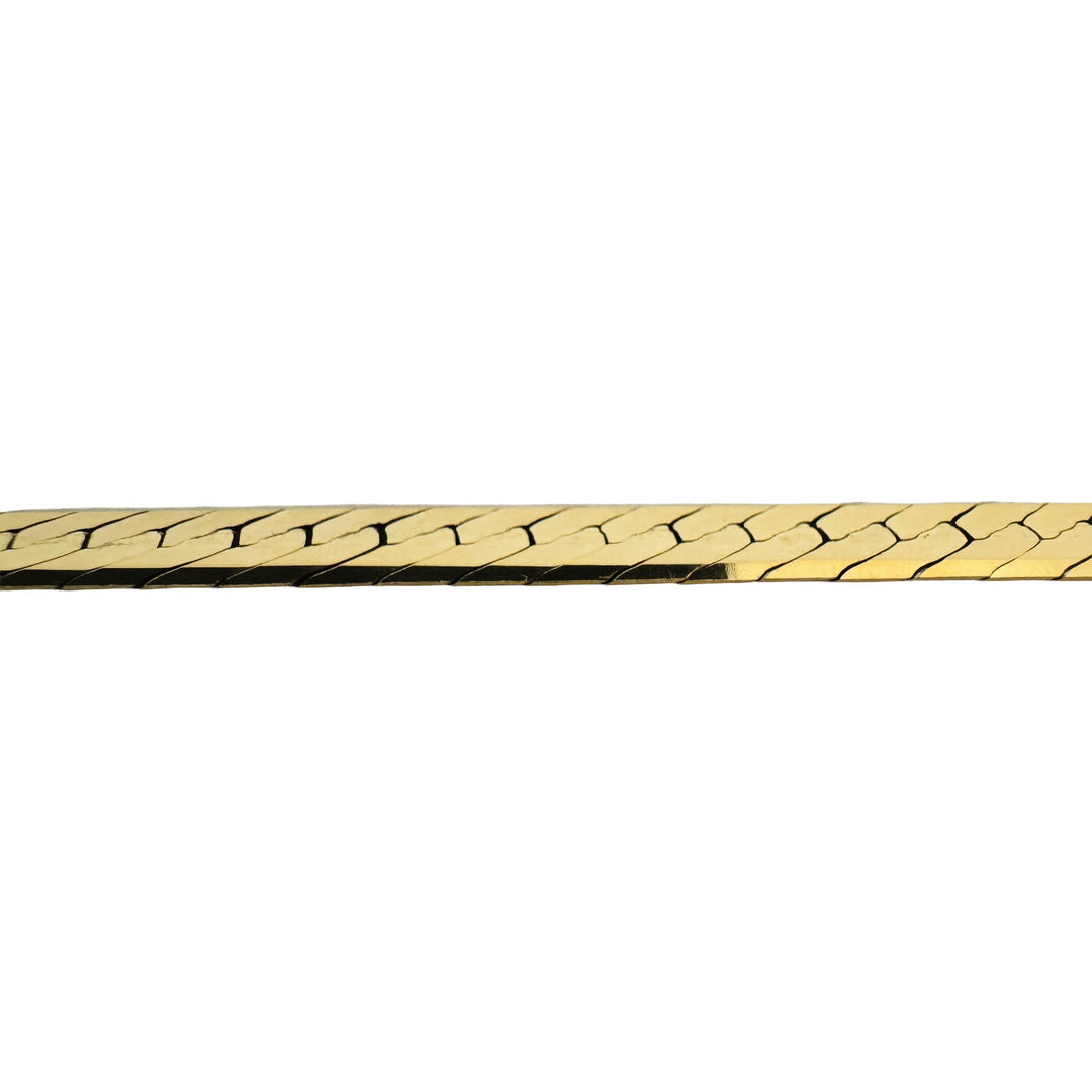 14k Yellow Gold 29.5g Solid Heavy Thick 6mm Herringbone Link Necklace Italy 20"