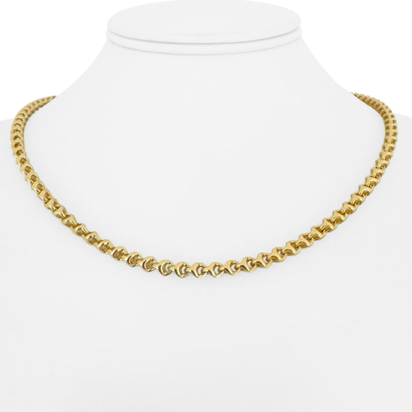 18k Yellow Gold 38.7g Solid Heavy 4mm Fancy Link Chain Necklace 18