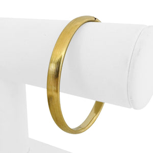 18k Yellow Gold 18.9g Vintage Florentine Finish Bangle Bracelet Italy 7.25"