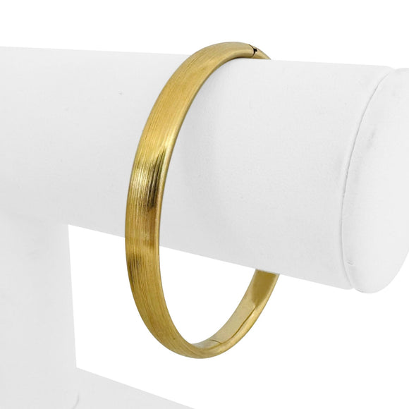 18k Yellow Gold 18.9g Vintage Florentine Finish Bangle Bracelet Italy 7.25