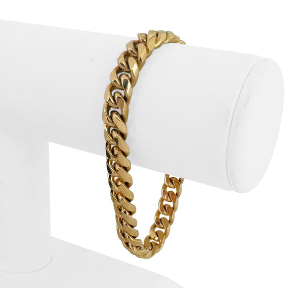 18k Yellow Gold 52.4g Solid Heavy 8mm Cuban Curb Link Bracelet 7.5