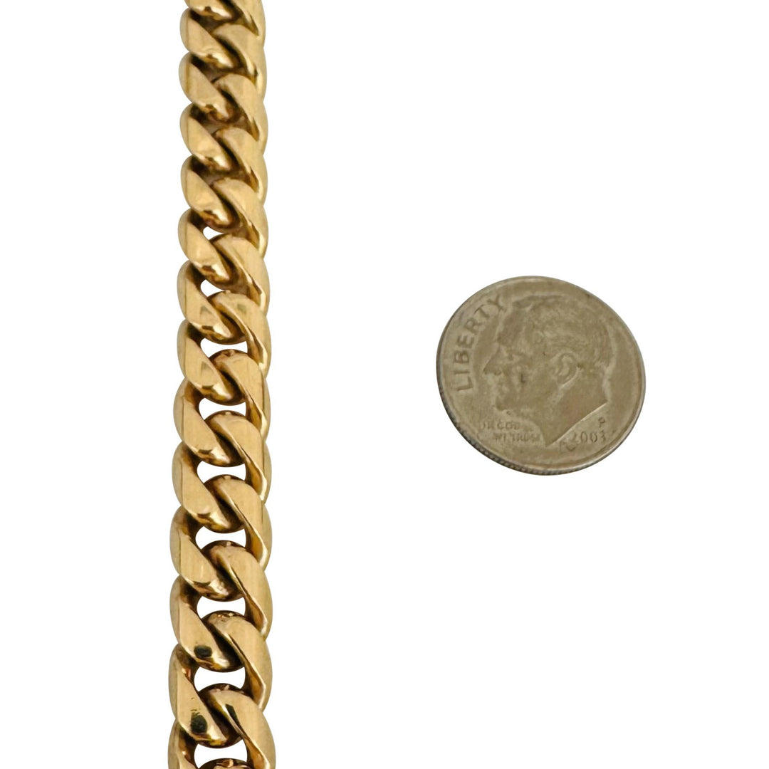 18k Yellow Gold 52.4g Solid Heavy 8mm Cuban Curb Link Bracelet 7.5"