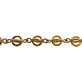 18k Yellow Gold 4.4g Hollow Light 6.5mm Fancy Circle Link Bracelet Italy 6.5"