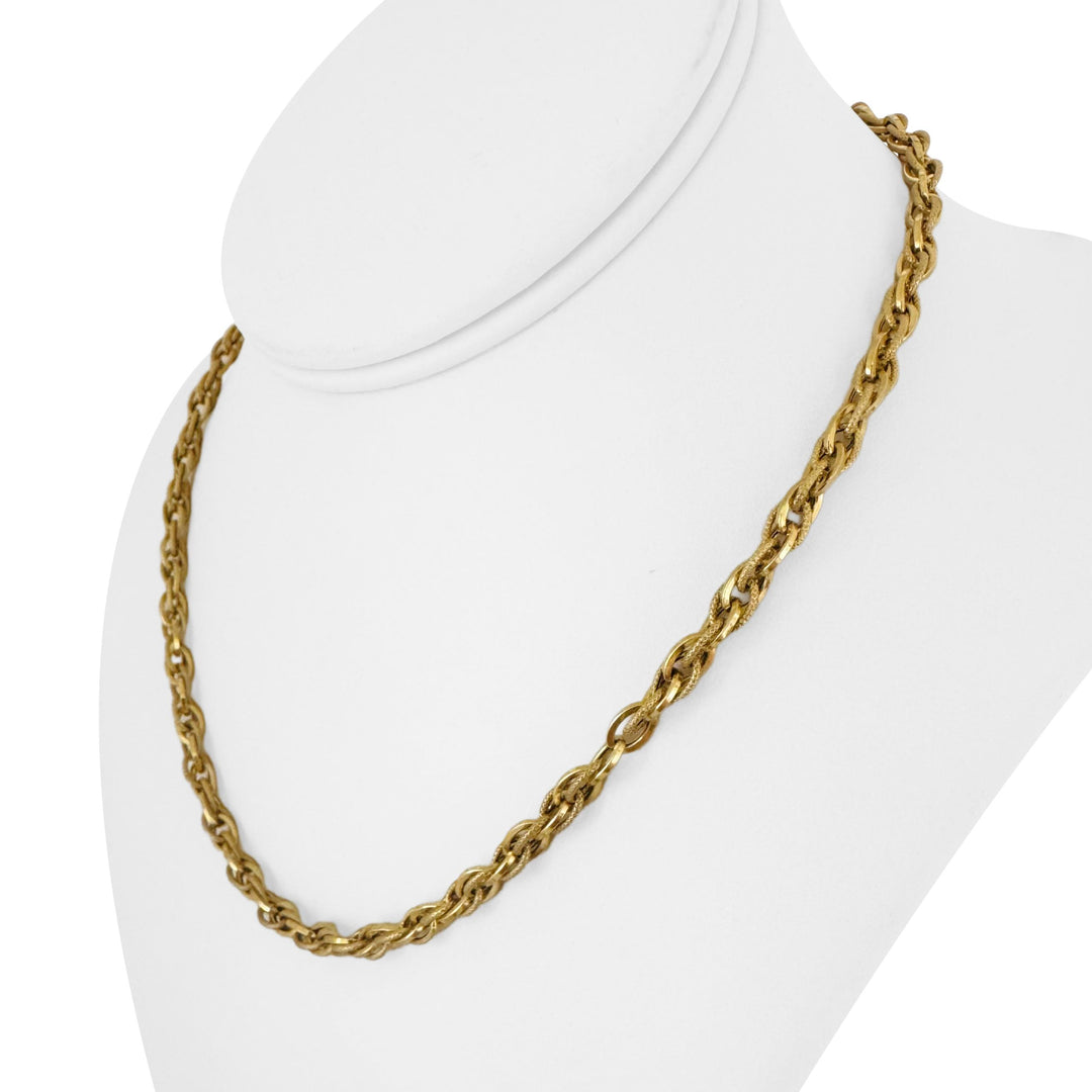 14k Yellow Gold 9.9g UnoAErre Vintage Fancy Link Chain Necklace Italy 17"