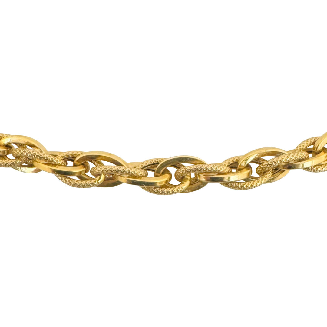 14k Yellow Gold 9.9g UnoAErre Vintage Fancy Link Chain Necklace Italy 17"