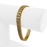 14k Yellow Gold 21.8g Solid Heavy 8.5mm Woven Mesh Link Bracelet 7.25"