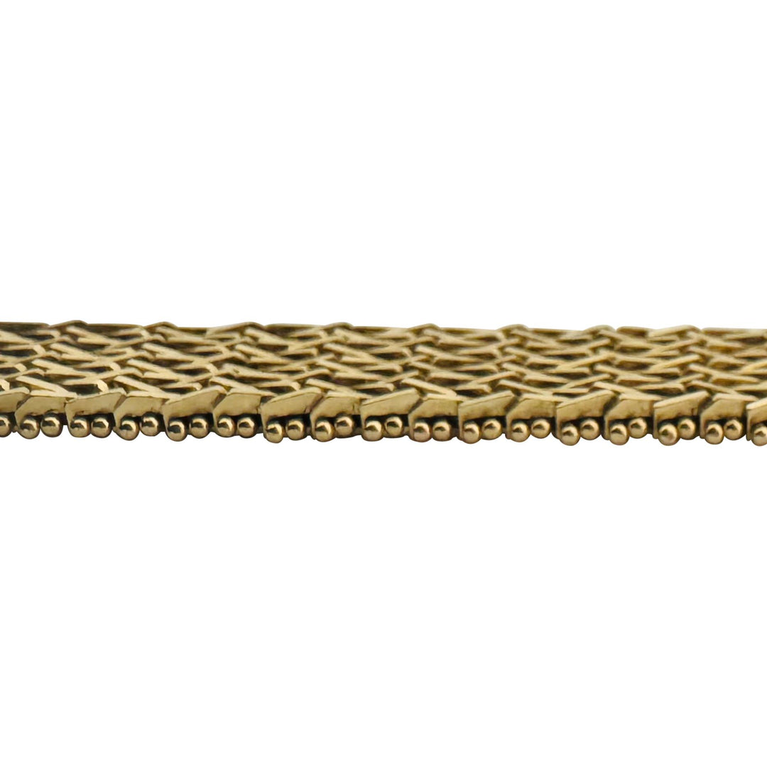 14k Yellow Gold 21.8g Solid Heavy 8.5mm Woven Mesh Link Bracelet 7.25"