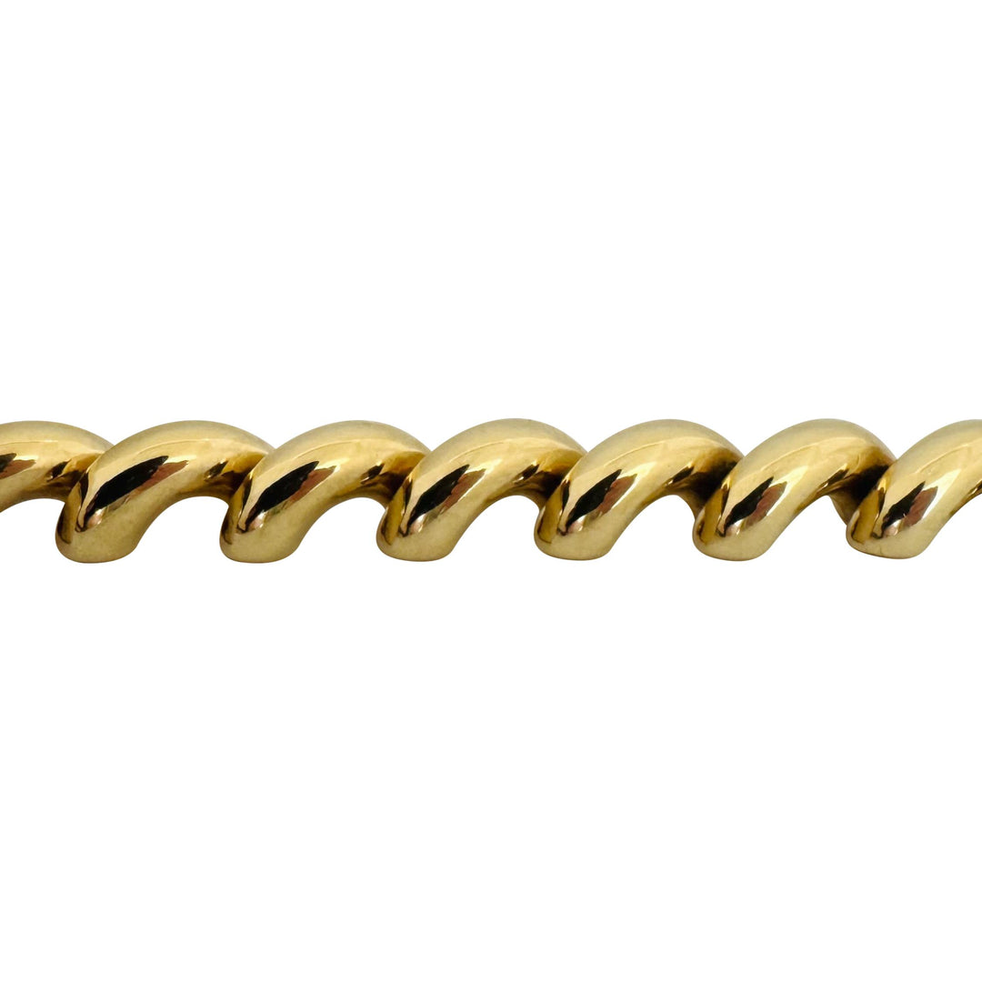14k Yellow Gold 48.6g Graduated Polished San Marco Link Necklace Italy 18"
