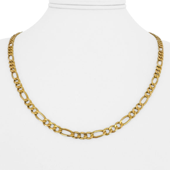 14k Yellow Gold 17g Solid 4.8mm Figaro Link Chain Necklace 20