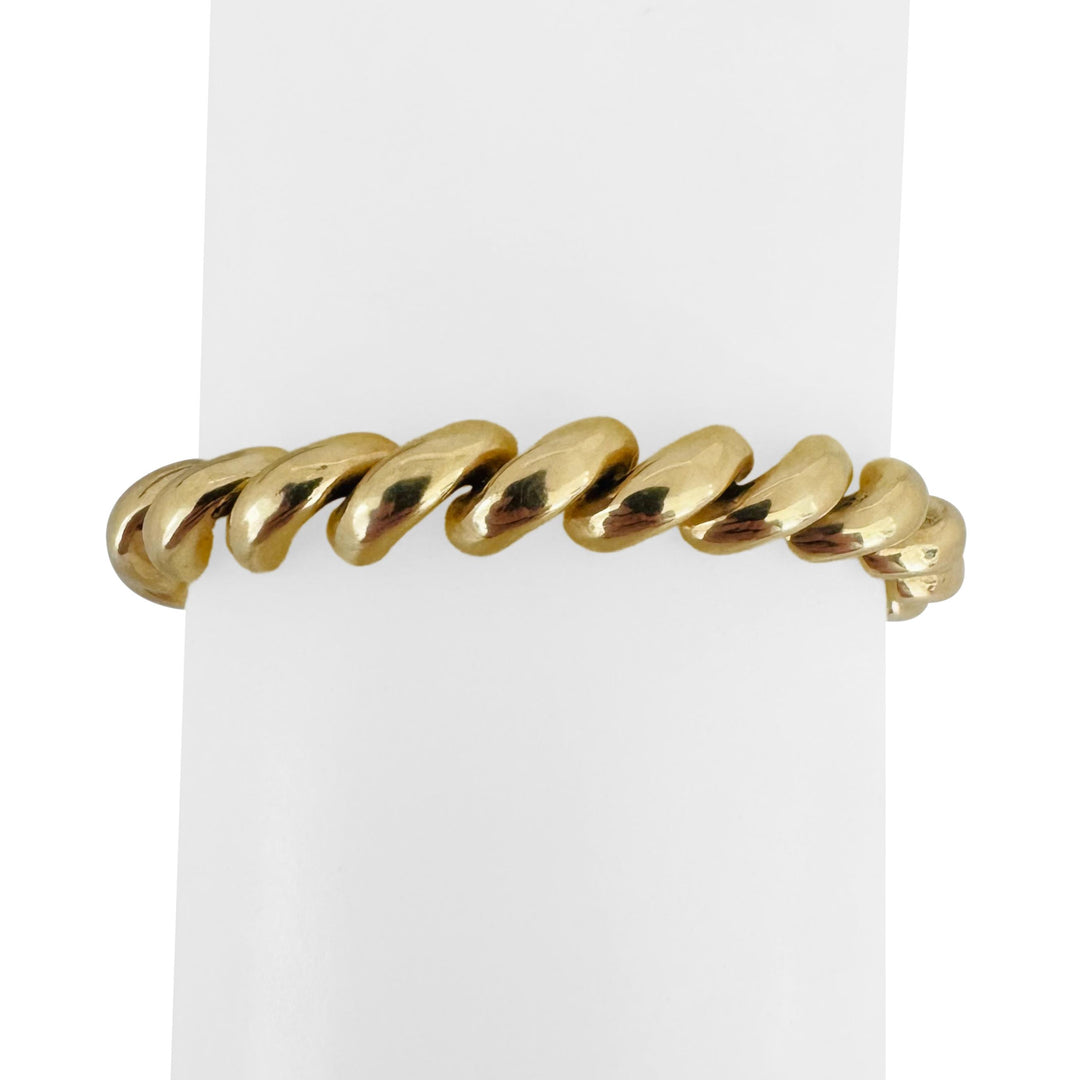 14k Yellow Gold 19.5g Ladies Polished 7.5mm San Marco Link Bracelet Italy 7"