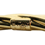 14k Yellow Gold and Metallic Druzy Quartz Crystal Bypass Bangle Bracelet 7.5"