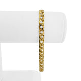14k Yellow Gold 13g Solid 6mm Squared Double Curb Link Bracelet Italy 8.25"