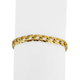 14k Yellow Gold 13g Solid 6mm Squared Double Curb Link Bracelet Italy 8.25"