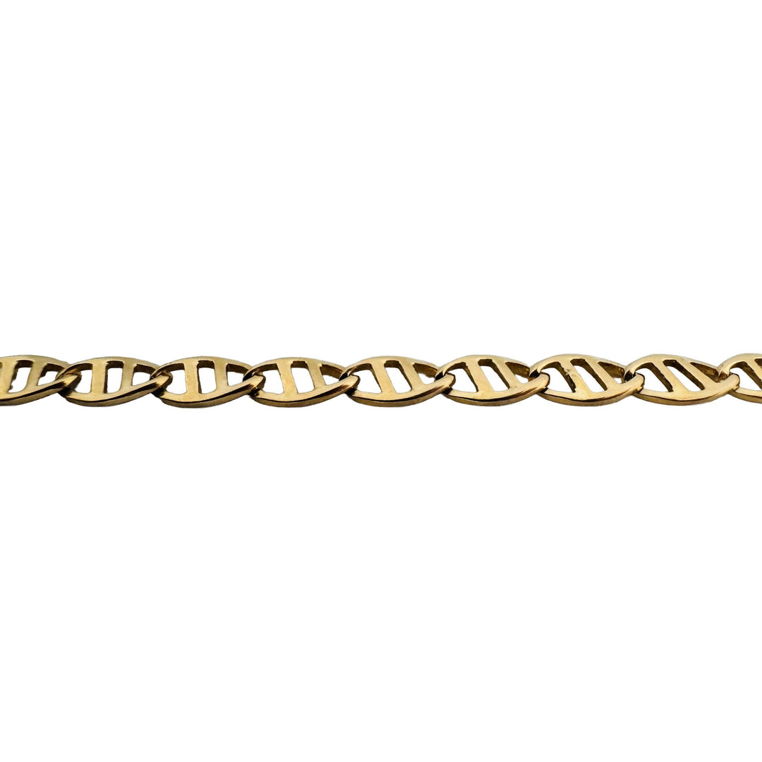 14k Yellow Gold 9.6g Ladies Fancy Mariner Link Chain Necklace Italy 18"