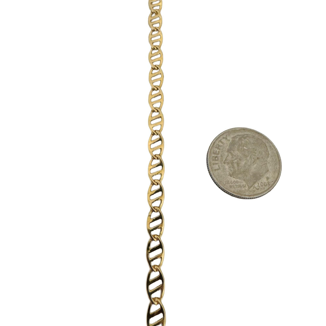 14k Yellow Gold 9.6g Ladies Fancy Mariner Link Chain Necklace Italy 18"