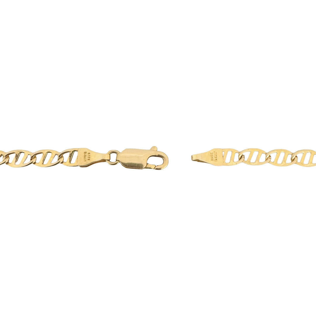 14k Yellow Gold 9.6g Ladies Fancy Mariner Link Chain Necklace Italy 18"