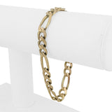 14k Yellow Gold 19.6g Solid Men's 8mm Figaro Link Bracelet Italy 8"