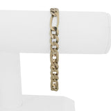 14k Yellow Gold 19.6g Solid Men's 8mm Figaro Link Bracelet Italy 8"