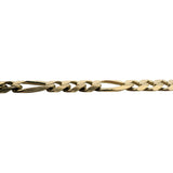 14k Yellow Gold 19.6g Solid Men's 8mm Figaro Link Bracelet Italy 8"