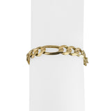 14k Yellow Gold 19.6g Solid Men's 8mm Figaro Link Bracelet Italy 8"