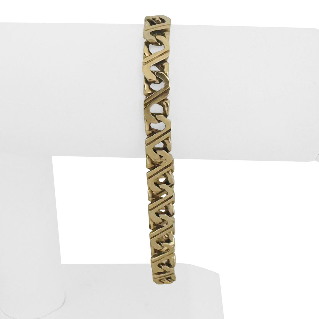 14k Yellow Gold 25g Solid Vintage Men's Fancy Curb Link Bracelet 8.5"