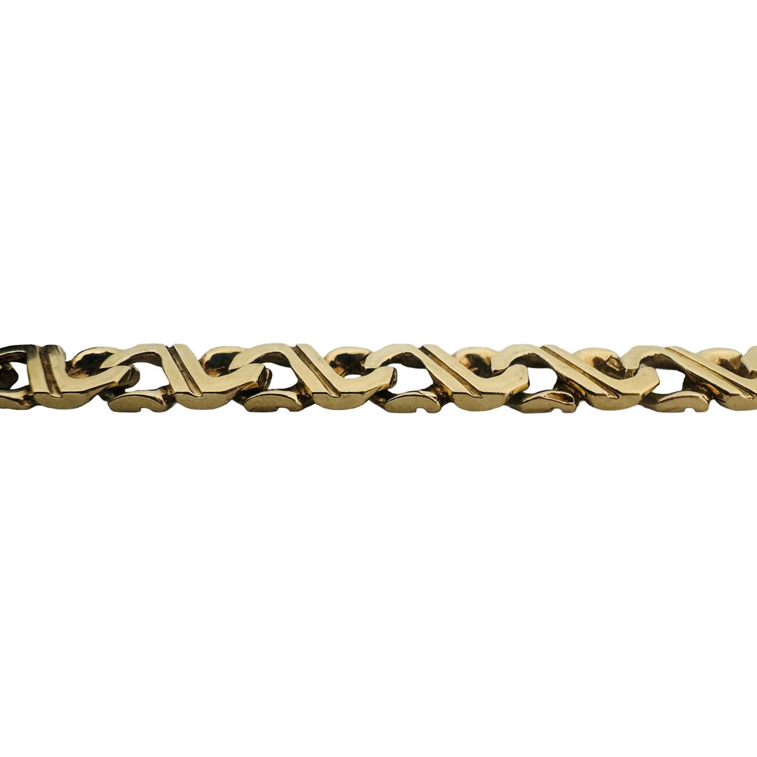 14k Yellow Gold 25g Solid Vintage Men's Fancy Curb Link Bracelet 8.5"