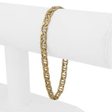 14k Yellow Gold 8.4g Semi Solid Men's 5.5mm Mariner Link Bracelet Italy 8"